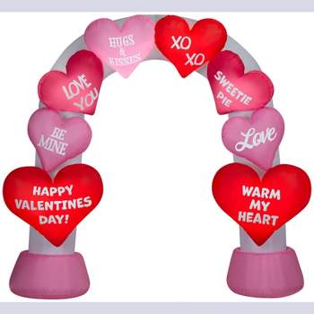 Gemmy Airblown Inflatable Archway Heart, 9.5 ft Tall, Red