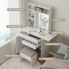 ELECWISH Small Vanity Table with Mirror, Chair and Storage Stool - 2 of 4