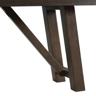 Rustic Gray 40" Trestle Base Solid Wood Dining Bench