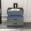 CAVINAS On-Trend Nightstand with Adjustable LED Lights & 2 Drawers,Versatile MDF Bedside Table,Coffee Table & End Table for Bedroom - 2 of 4
