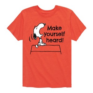 Boys' - Peanuts - Make Yourself Heard Short Sleeve Graphic T-Shirt - 1 of 4