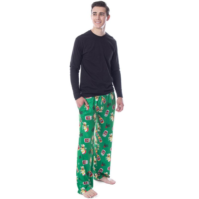 The Simpsons Mens' Christmas Homer Duff Beer and Holly Sleep Pajama Pants, 3 of 6