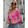 Womens Tie Front Cardigan Long Sleeve Rib Knit Shrug for Dress Sweaters Open Front Crop Tops - 4 of 4