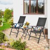 Tangkula 18" Patio Side Table Outdoor Folding Coffee Table w/ Tempered Glass Table Top - 4 of 4