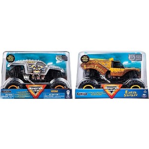 Monster Jam, Official Earth Shaker and Monster Jam Official Max D Monster Truck, Die-Cast Vehicle 1:24 Scale, Bundle - 1 of 3