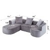 Modular L-Shape Sectional Sofa, Deep Seat Couch with Chaise, Sponge Compression Sofa with Spring Support and Corduroy Cover-Coolbibila - 4 of 4