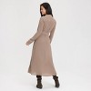 Women's Long Sleeve Midi Shirtdress - A New Day™ Taupe - 2 of 4