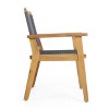 Christopher Knight Home Mcgill Outdoor Rope and Acacia Wood Dining Chairs (Set of 2), Teak/Dark Gray - 4 of 4