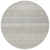 8' Ivory Round Striped Washable Indoor Outdoor Area Rug - 4 of 4