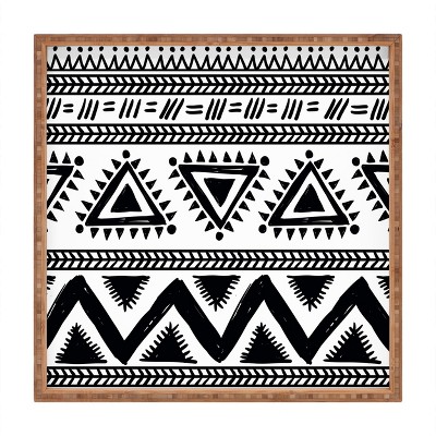 Marta Barragan Camarasa Boho Geometric 12" x 12" Medium Square Bamboo Tray - Deny Designs