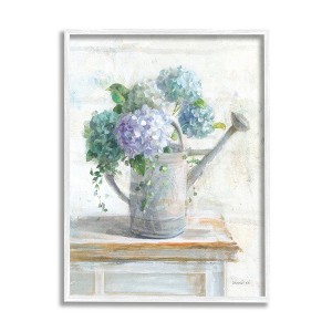 Stupell Industries Blue Hydrangeas in Watering Can Soft Floral Painting - 1 of 4