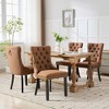 Vynxaria Coffee Linen Dining Chairs Set of 2 with Nailhead Trim - 4 of 4