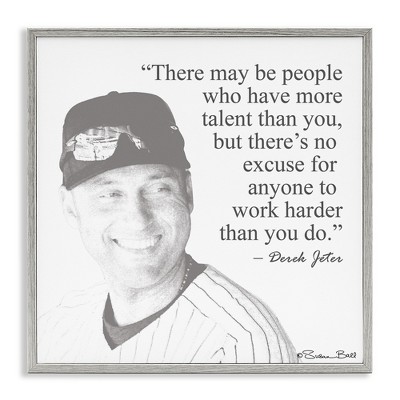 Stupell Industries Work Hard Derek Jeter Quote, 17" x 17"