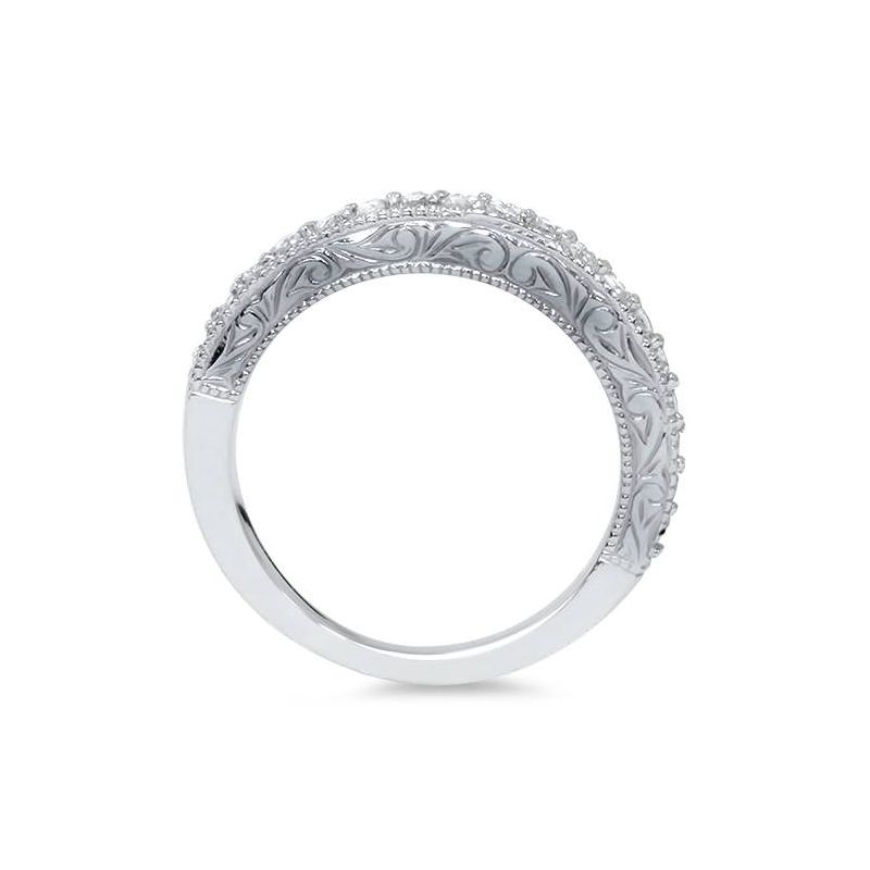 Pompeii3 1/2 CT Vintage Natural Diamond Wedding Ring 14K White Gold, 2 of 5