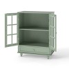 Syemin Decorative Storage Cabinets equipped with 2 tiers and adjustable glass shelves (each supports up to 20kg), this display cabinet offers flexible - 4 of 4