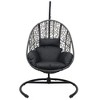 Lycvki High Quality PE Wicker Swing Egg Chair with Cushion and Black Stand - 2 of 4