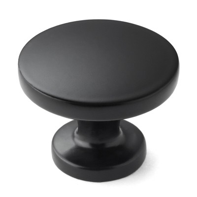 Matte Black Round Cabinet Knobs with Mounting Hardware, 10 Pack