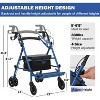 Elderly Walking Aid with Seats, 3-in-1 Walking Wheelchair Combination, with 8" Anti-slip Wheels, Reversible Backrest, and Detachable Footrest - 2 of 4