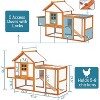 Acekool Outdoor Chicken Coop Wooden Hen House with Run, Nesting Box, 5 Access Doors, UV Roof, Wire Fence, Removable Tray, 37" - 3 of 4
