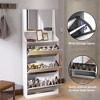 Shoe Cabinet with Mirror Drawers, Hidden Shoe Storage Cabinet with 3 Flip Drawers, Freestanding Shoe Rack for Closet Hallway Entryway Small Spaces - 3 of 4