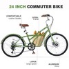 YONWAY 24 Inch Cruiser Bike, 6 Speeds Hybrid Bikes With Dual Disc Brake Suitable For Leisure Riding And Long-distance Commuting - 2 of 4