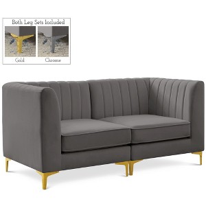 Meridian Furniture,Alina Velvet Modular Sofa - 1 of 4