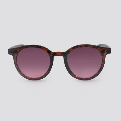 Women's Animal Print Round Plastic Silhouette Sunglasses - Wild Fable™ Brown