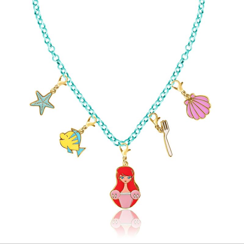 Disney Princess Girls Necklace, Bracelet, and Charms Set - The Little Mermaid Ariel Charms with Bracelet and Necklace, 5 of 7