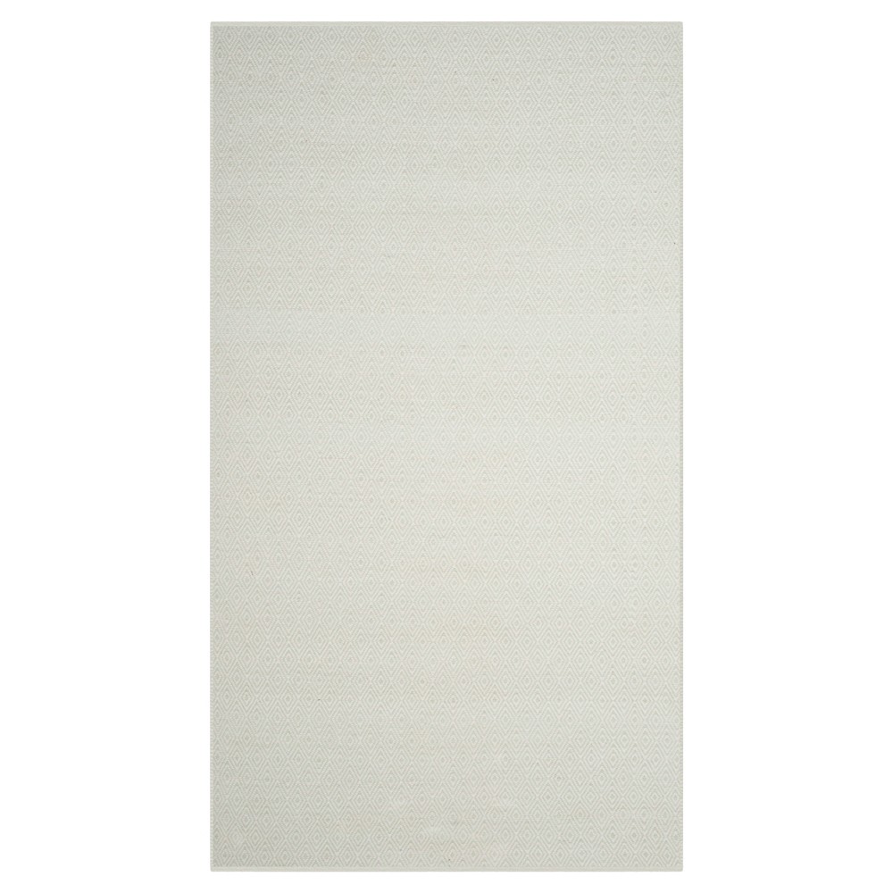 Ivory/Foam Green Stripe Flatweave Woven Area Rug - (5'x8') - Safavieh