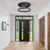 YIYIBYUS 2-Light Retro Farmhouse Industrial Flush Mount Ceiling Light, Brown - 3 of 4
