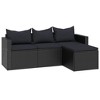 vidaXL Patio Lounge Set 3 Piece Set Black PE rattan Large - 3 of 4