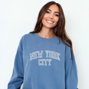 Simply Sage Market Embroidered New York Varsity Garment Dyed Sweatshirt - 1 of 4