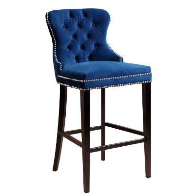 30" Monet Tufted Velvet Barstool Blue - Abbyson Living