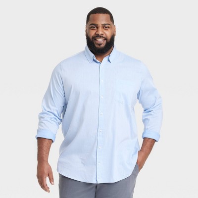 Men's Big & Tall Comfort Wear Long Sleeve Shirt - Goodfellow & Co™ Light Teal Blue 3XLT