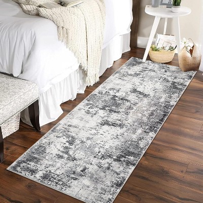 Coolmee Modern Abstract Rug Faux Wool Accent Rug Ultra Soft Non Slip Non Shedding Accent Large Rug for Living Room Bedroom Dining Room Office Home