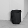 LunaLulinlk Black 1.64 Gallon Plastic Ribbed Wastepaper Basket - 4 of 4