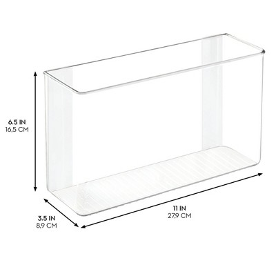 iDESIGN Plastic Wall Mount Organizer Rack Clear: Kitchen Cabinet Storage, Hand Wash, 11" W x 6.5" H x 3.5" D — фото 5