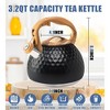 Itopfox Stainless Steel Whistling Tea Kettle with Wood Handle for Stovetop, 3.2 Qt Capacity, Suitable for Gas & Electric Cooktops, Black - 4 of 4