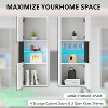 AMERLIFE Wall Storage Cabinets with LED Lights, Modern Hanging Cabinets for Living Room/Bedroom, Set of 2 - 4 of 4