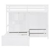 TiramisuBest Twin Bunk Bed with Drawers,Wardrobe,Storage Shelves and Hydraulic Bed,Gray - 3 of 4