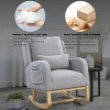 PAGED 27.5" Rocking Chair Modern High Backrest Accent Chair Reading Chair with One Lumbar Pillow, Two Side Pockets for Living Room - 3 of 4