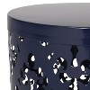 Infurnic Patio End Tables Stylish Modern Side Table with Iron Cut Design Power-Coated Iron Fram Outdoor, Blue, 13.78"*13.78"*17.91" - 4 of 4