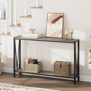 43" Console Table, 2-Tier Industrial Narrow Entryway Table , Sofa Table, Console Tables for Entryway - 1 of 4