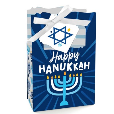 Big Dot of Happiness Hanukkah Menorah - Chanukah Holiday Party Favor Boxes - Set of 12