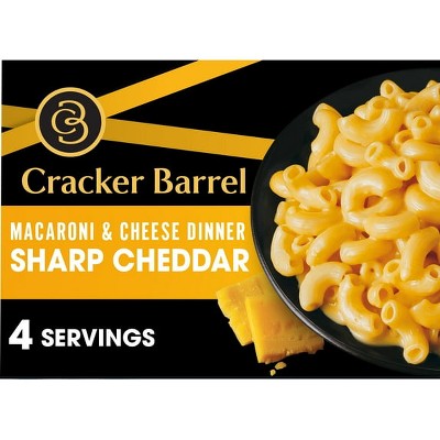 Cracker Barrel Sharp Cheddar Mac N Cheese Macaroni and Cheese Dinner, 14 oz Box, Shelf-Stable (Pack of 4)