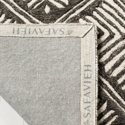 Ivory and Charcoal Hand-Tufted Wool Area Rug, 2' x 3'