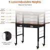 60" x 22" Adjustable Height Workbench – Heavy Duty Rubber Wood Top, 2000 lbs Capacity, Tool Storage, Drawer, Pegboard, Power Outlets, Lockable Wheels - 3 of 4