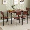 Costway 5 PCS Dining Table Set Industrial Style Kitchen Table & Chairs for 4 Gray/Brown/Dark Brown - 4 of 4