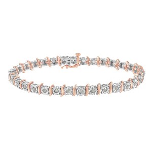 Haus of Brilliance Silver 1.0 Cttw Diamond S-Curve Link Miracle-Set Tennis Bracelet - 1 of 4