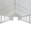 vidaXL Large White Party Tent - 100% PE Gazebo for Outdoor Events - Rust-Resistant Steel, Waterproof Cover, Decorative Window Panels - 4 of 4